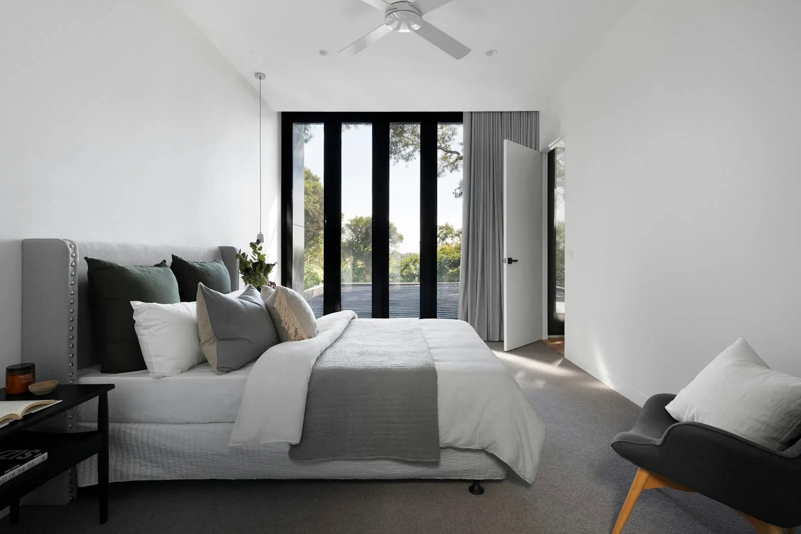 Bright bedroom after interior renovation
